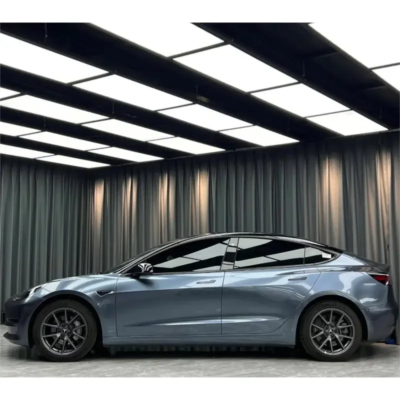 byron blue tesla car wrap