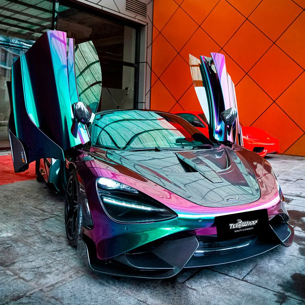 chamaleon galaxy green mclaren car wrap